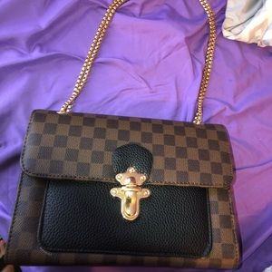 (SOLD) Brown and Gold Handbag